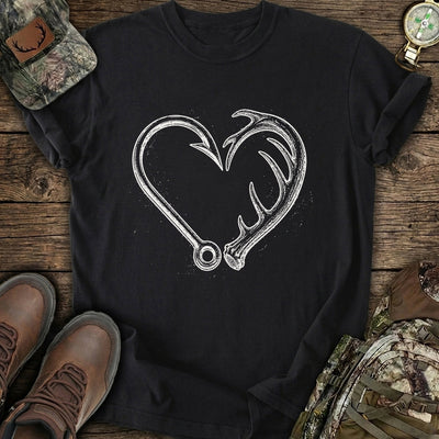 Deer Hook Heart T-Shirt