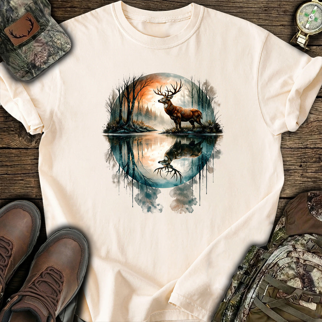 Deer Reflection Nature T-Shirt