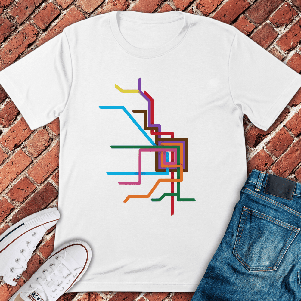 CTA Brushstrokes T-Shirt - Chicago Graphic Tee - Gift for Chicago Lovers - Unisex
