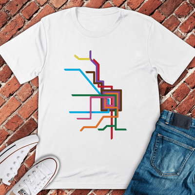 CTA Brushstrokes T-Shirt - Chicago Graphic Tee - Gift for Chicago Lovers - Unisex