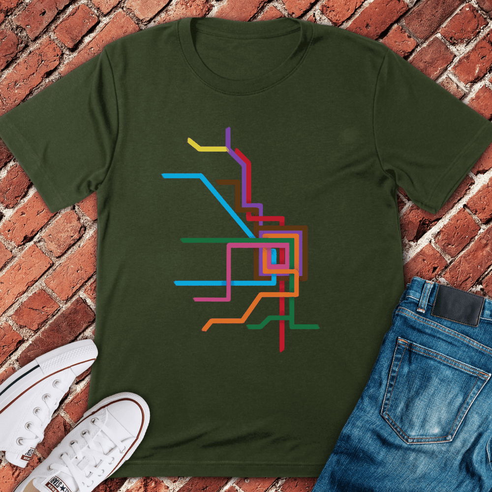 CTA Brushstrokes T-Shirt - Chicago Graphic Tee - Gift for Chicago Lovers - Unisex