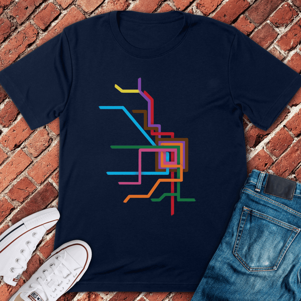 CTA Brushstrokes T-Shirt - Chicago Graphic Tee - Gift for Chicago Lovers - Unisex