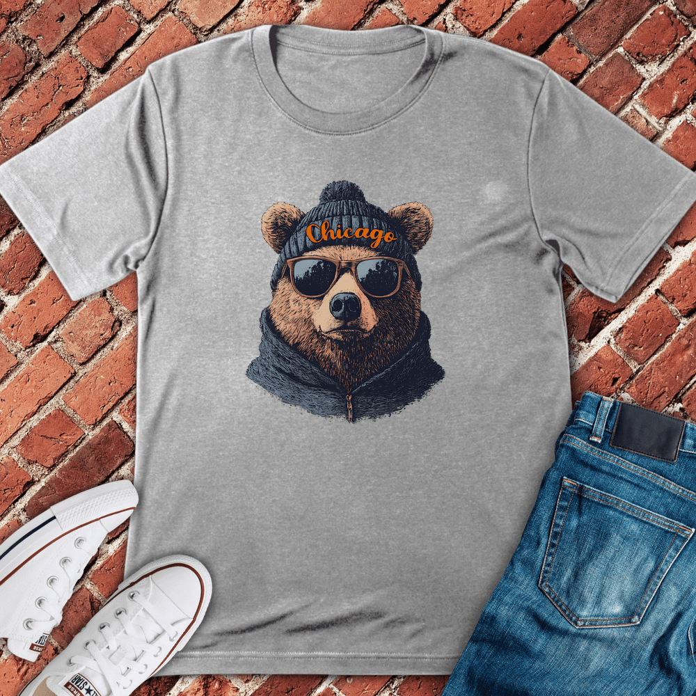 Beanie Bear Vibes T-Shirt Gift For Chicago Lovers - Unisex Graphic Tee
