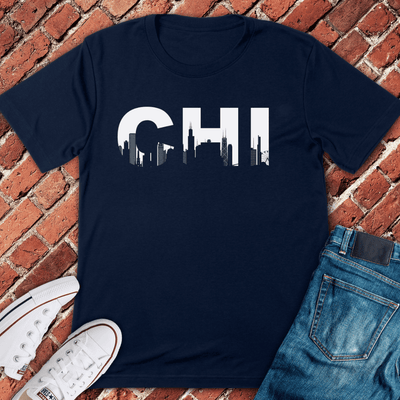 CHI Skyline T-Shirt Gift For Chicago Lovers - Unisex Graphic Tee