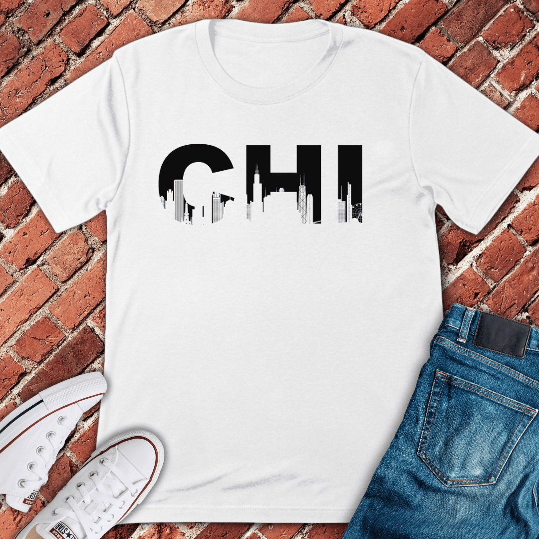 CHI Skyline T-Shirt Gift For Chicago Lovers - Unisex Graphic Tee