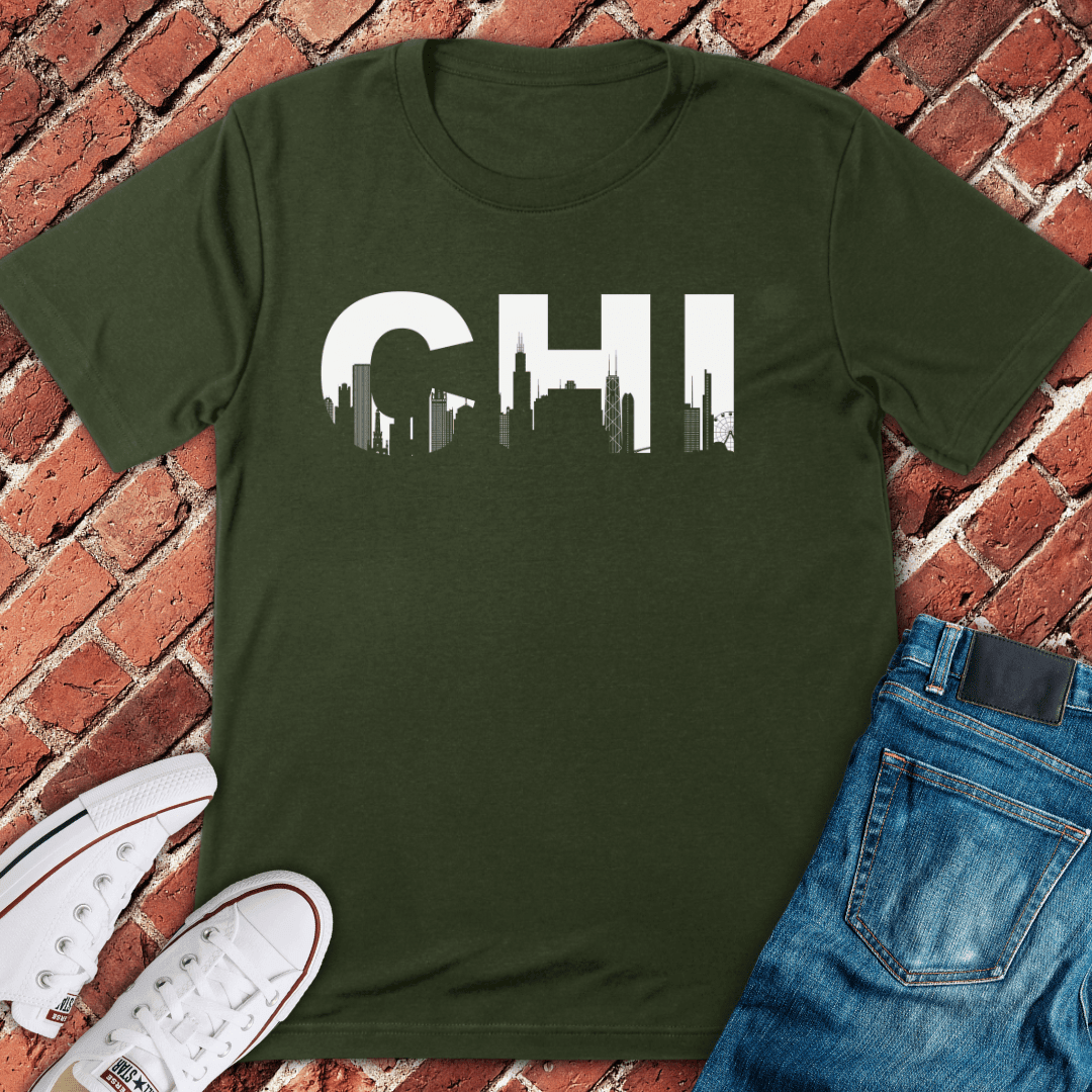 CHI Skyline T-Shirt Gift For Chicago Lovers - Unisex Graphic Tee