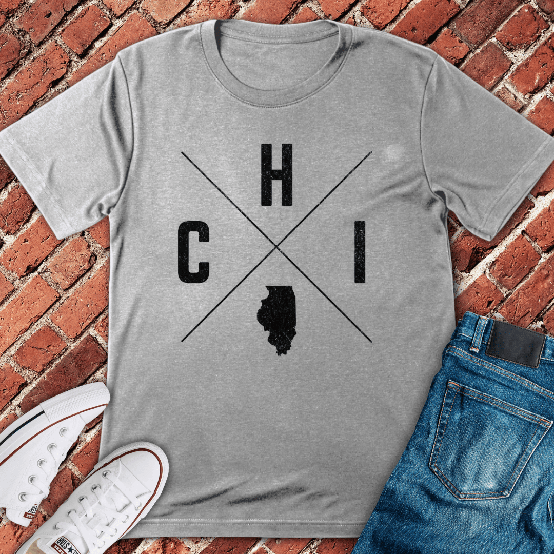 CHI Cross T-Shirt Gift For Chicago Lovers - Unisex Graphic Tee