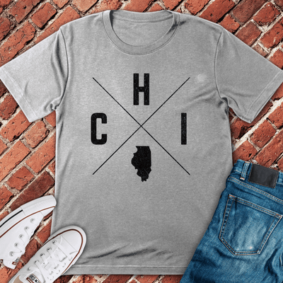 CHI Cross T-Shirt Gift For Chicago Lovers - Unisex Graphic Tee