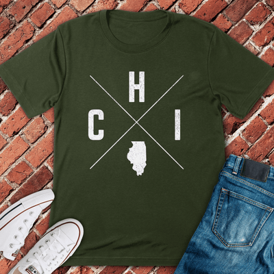 CHI Cross T-Shirt Gift For Chicago Lovers - Unisex Graphic Tee