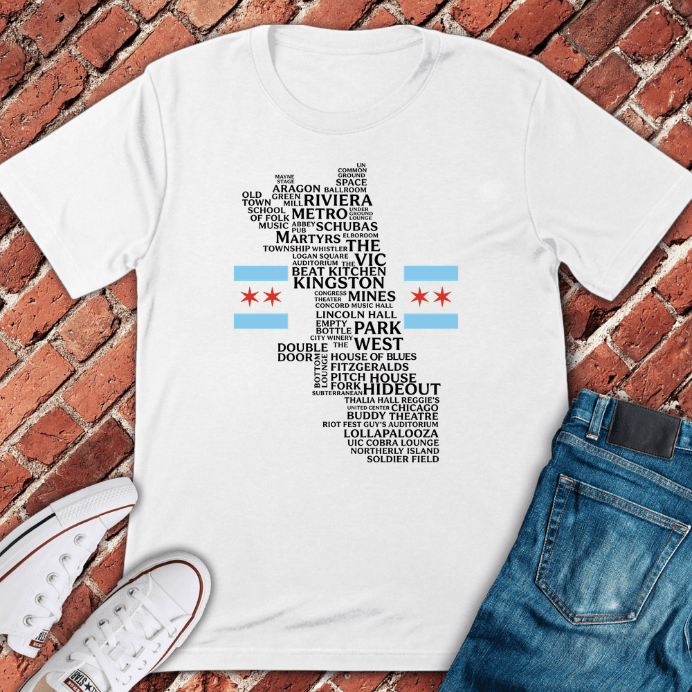 CHI Venue Flag T-Shirt Gift For Chicago Lovers - Unisex Graphic Tee
