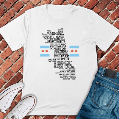 CHI Venue Flag T-Shirt Gift For Chicago Lovers - Unisex Graphic Tee