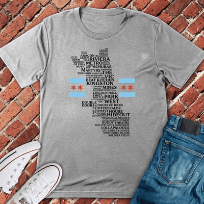 CHI Venue Flag T-Shirt Gift For Chicago Lovers - Unisex Graphic Tee