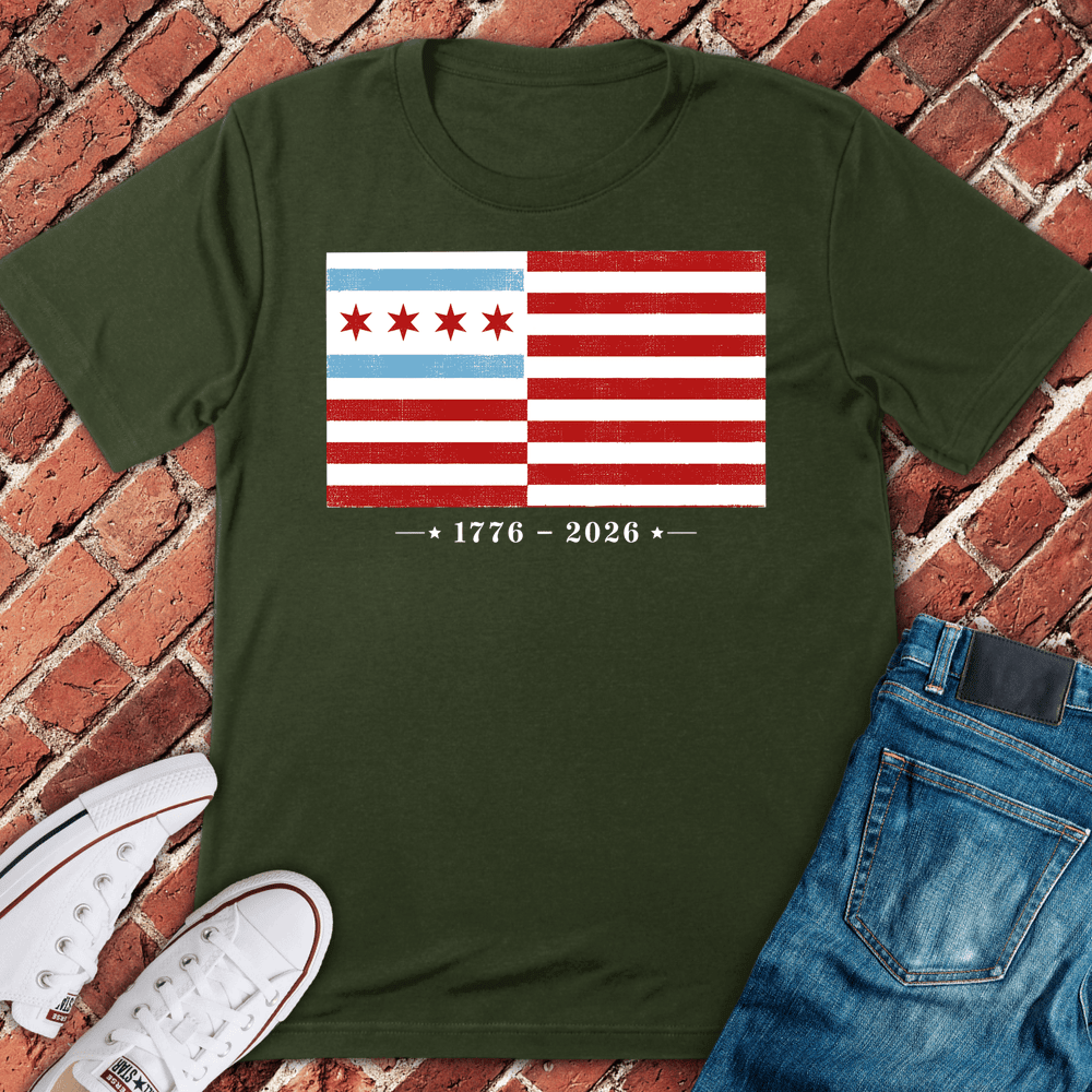 CHI Freedom Flag T-Shirt Gift For Chicago Lovers - Unisex Graphic Tee