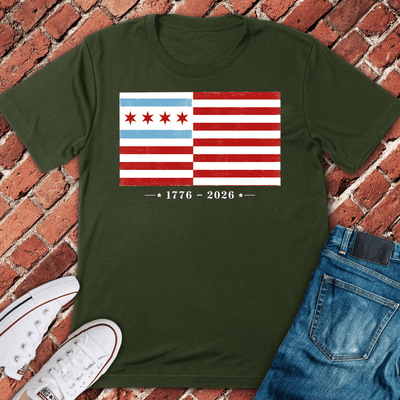 CHI Freedom Flag T-Shirt Gift For Chicago Lovers - Unisex Graphic Tee