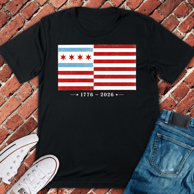 CHI Freedom Flag T-Shirt Gift For Chicago Lovers - Unisex Graphic Tee