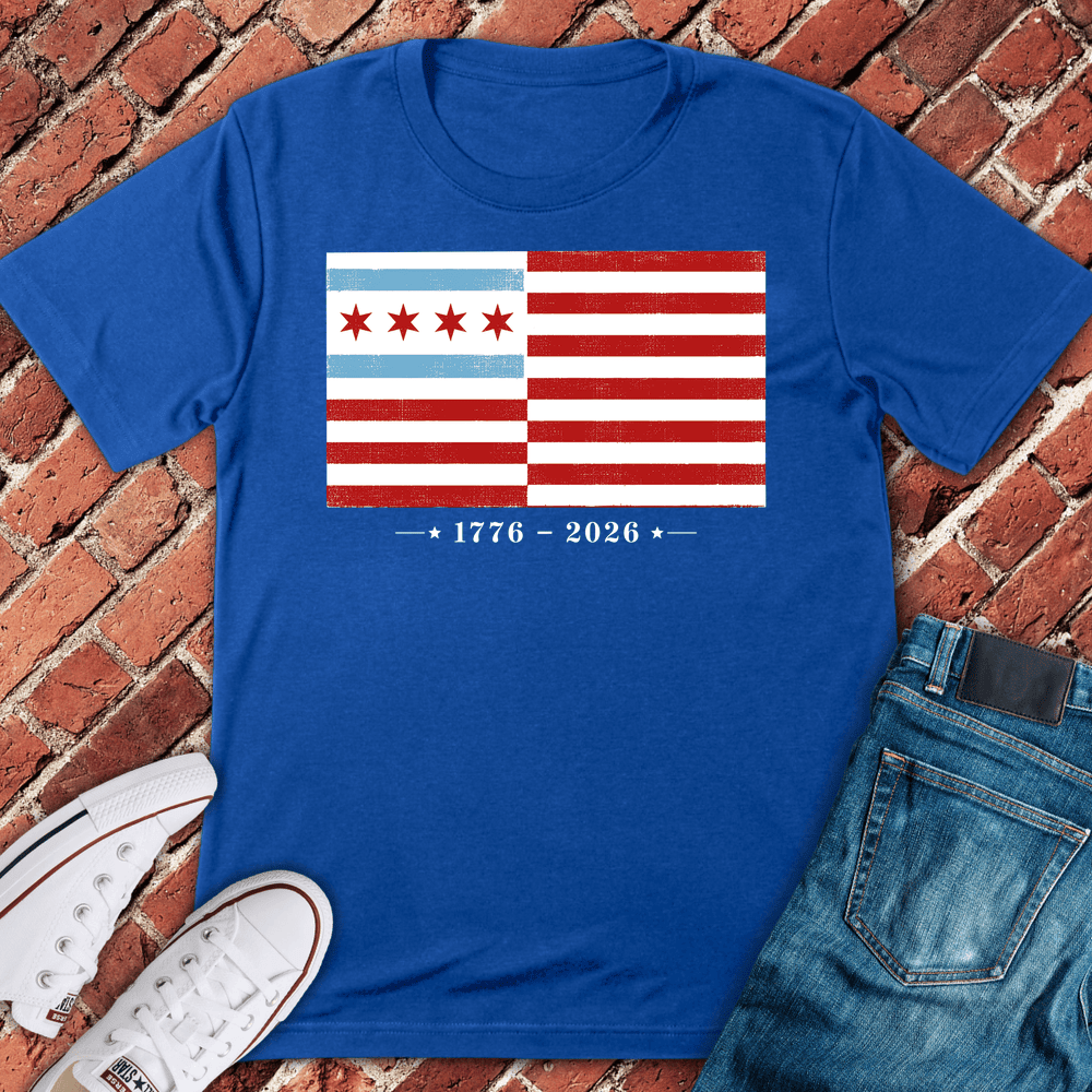 CHI Freedom Flag T-Shirt Gift For Chicago Lovers - Unisex Graphic Tee