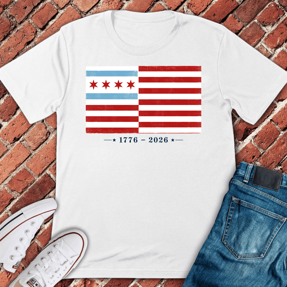 CHI Freedom Flag T-Shirt Gift For Chicago Lovers - Unisex Graphic Tee