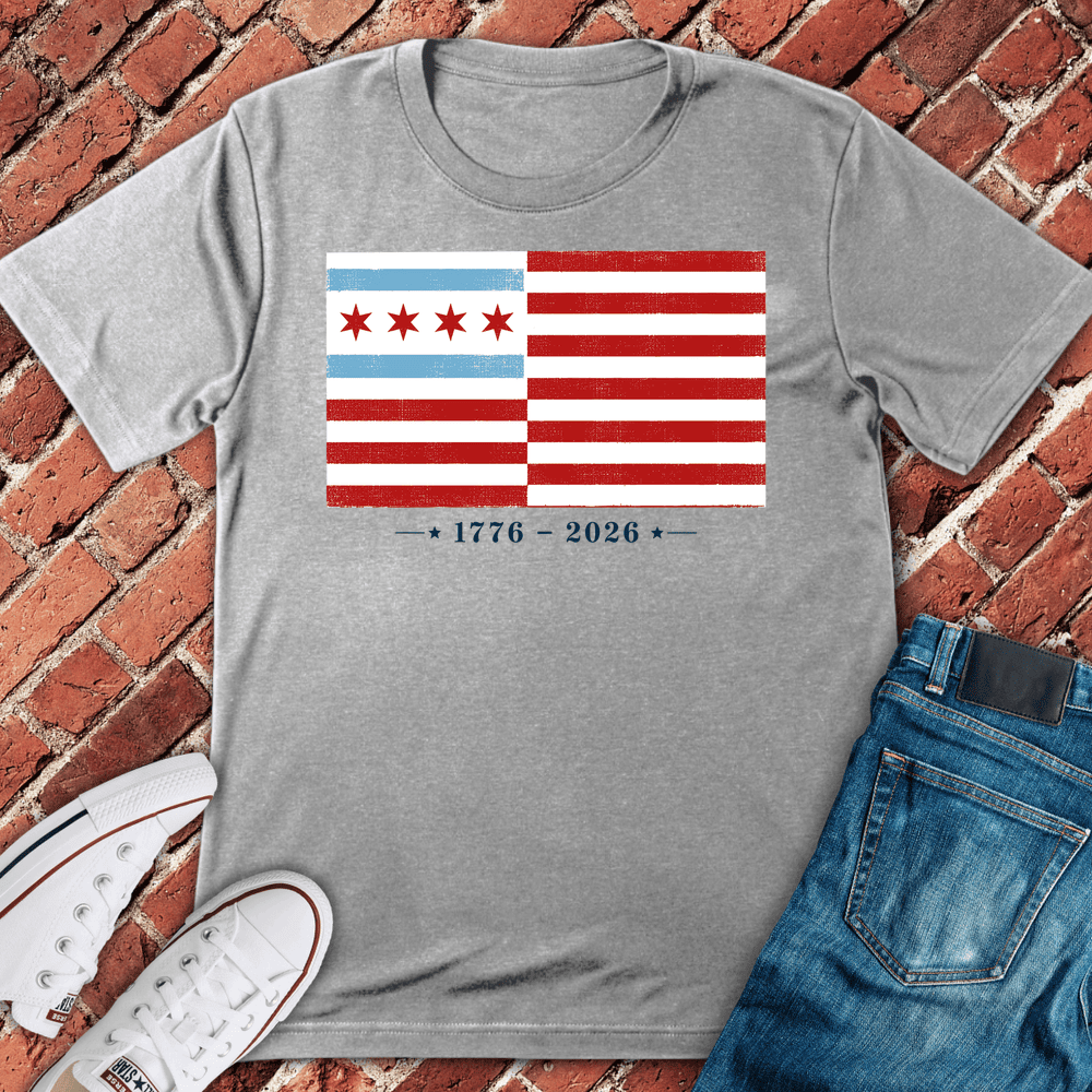 CHI Freedom Flag T-Shirt Gift For Chicago Lovers - Unisex Graphic Tee