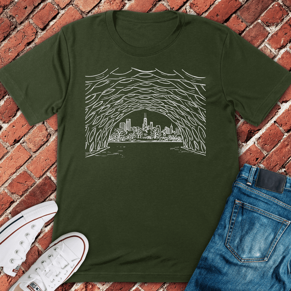 Chicago Skyline Tunnel T-Shirt Gift For Chicago Lovers - Unisex Graphic Tee