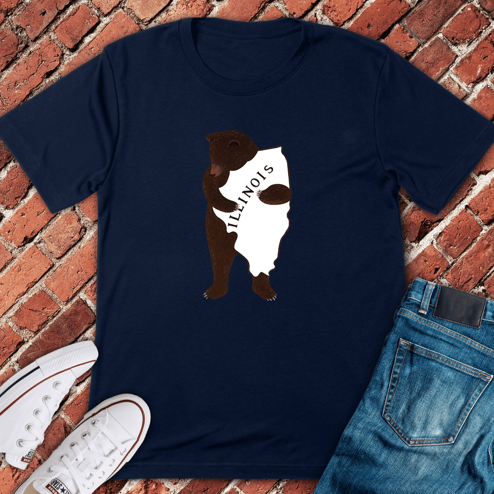 Bear Hug Illinois T-Shirt Gift For Chicago Lovers - Unisex Graphic Tee