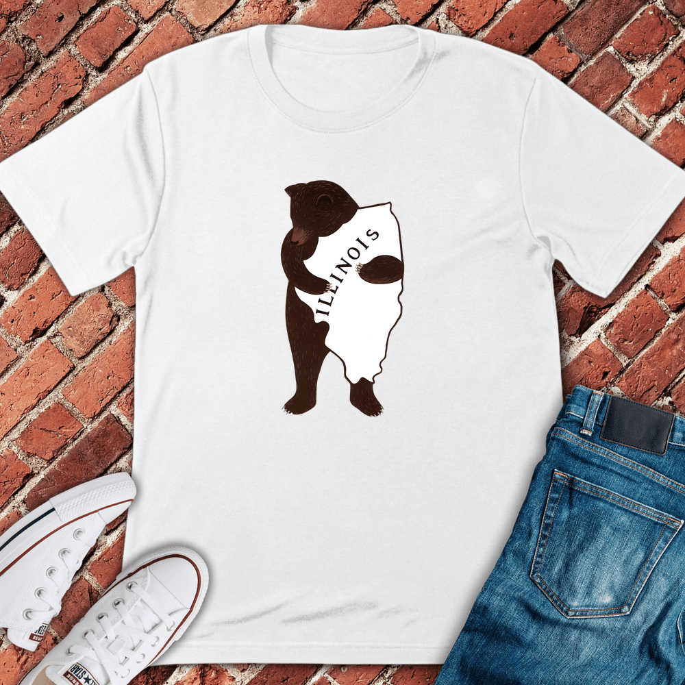 Bear Hug Illinois T-Shirt Gift For Chicago Lovers - Unisex Graphic Tee
