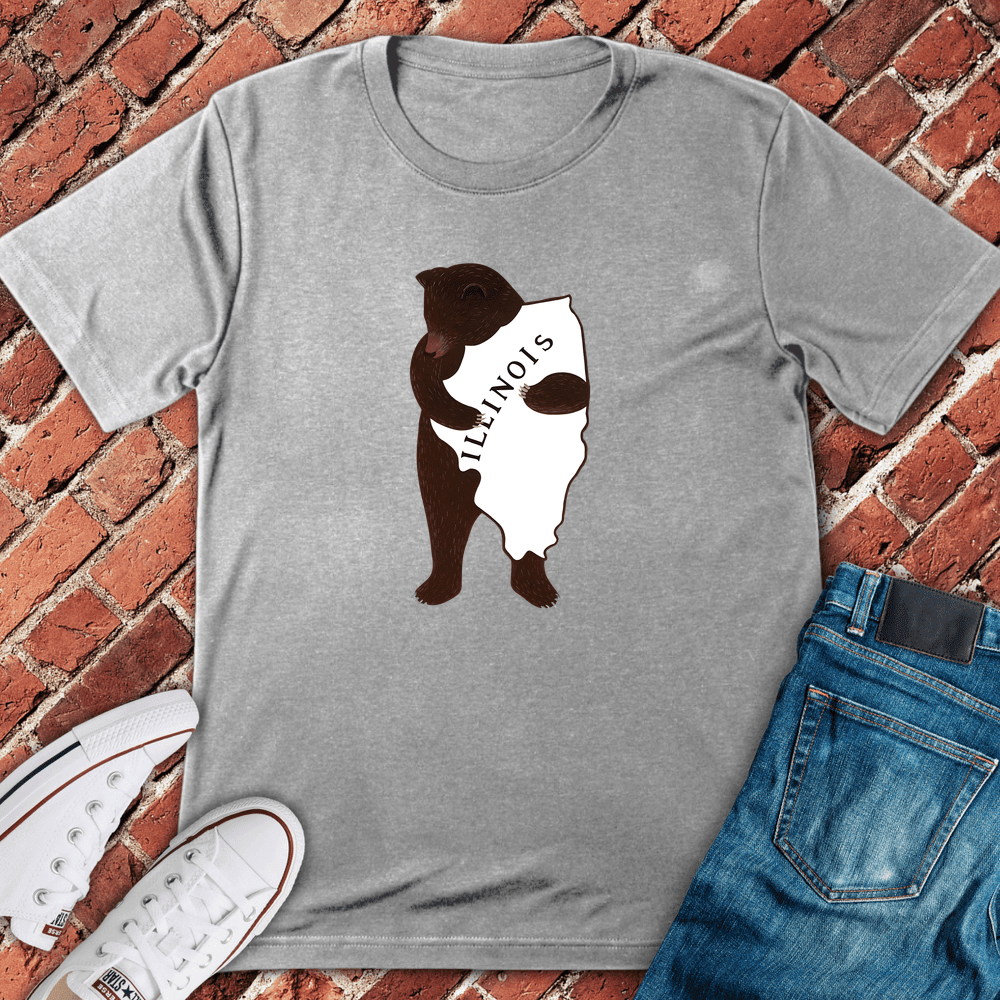 Bear Hug Illinois T-Shirt Gift For Chicago Lovers - Unisex Graphic Tee