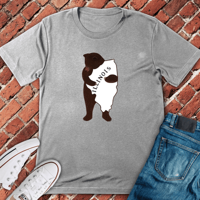 Bear Hug Illinois T-Shirt Gift For Chicago Lovers - Unisex Graphic Tee