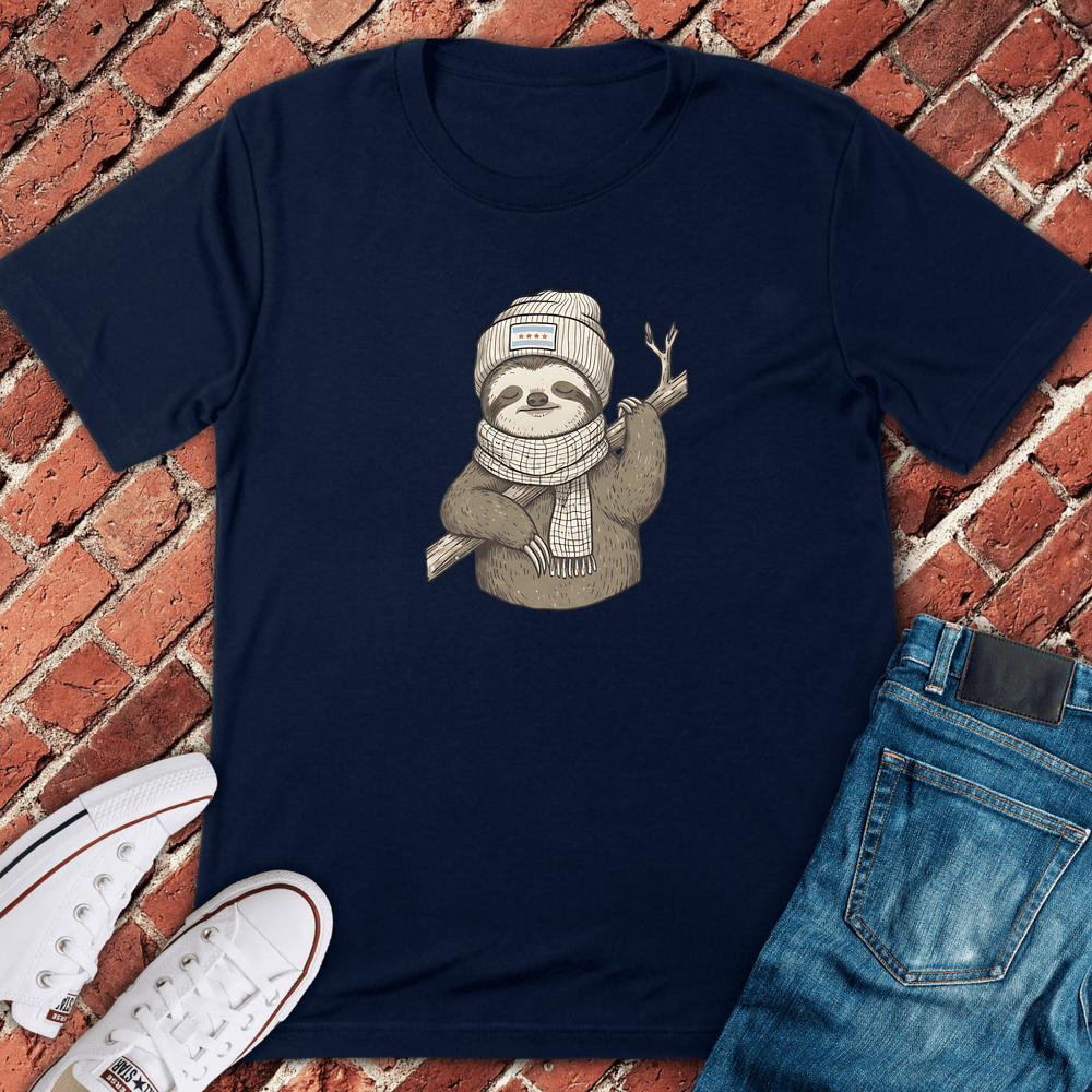 Cozy Sloth Vibes T-Shirt Gift For Chicago Lovers - Unisex Graphic Tee