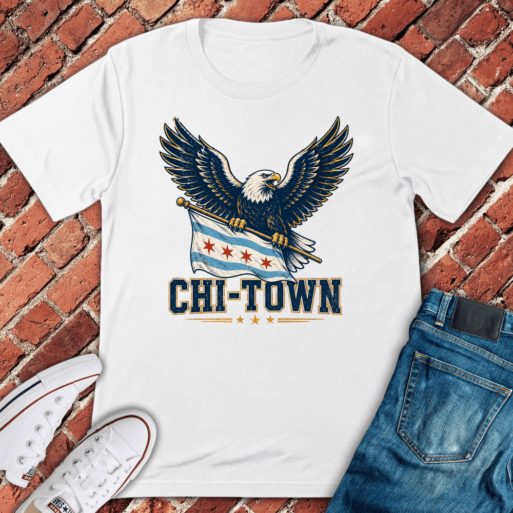 CHI Town Eagle T-Shirt Gift For Chicago Lovers - Unisex Graphic Tee