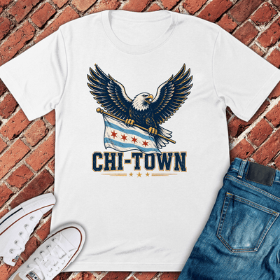 CHI Town Eagle T-Shirt Gift For Chicago Lovers - Unisex Graphic Tee