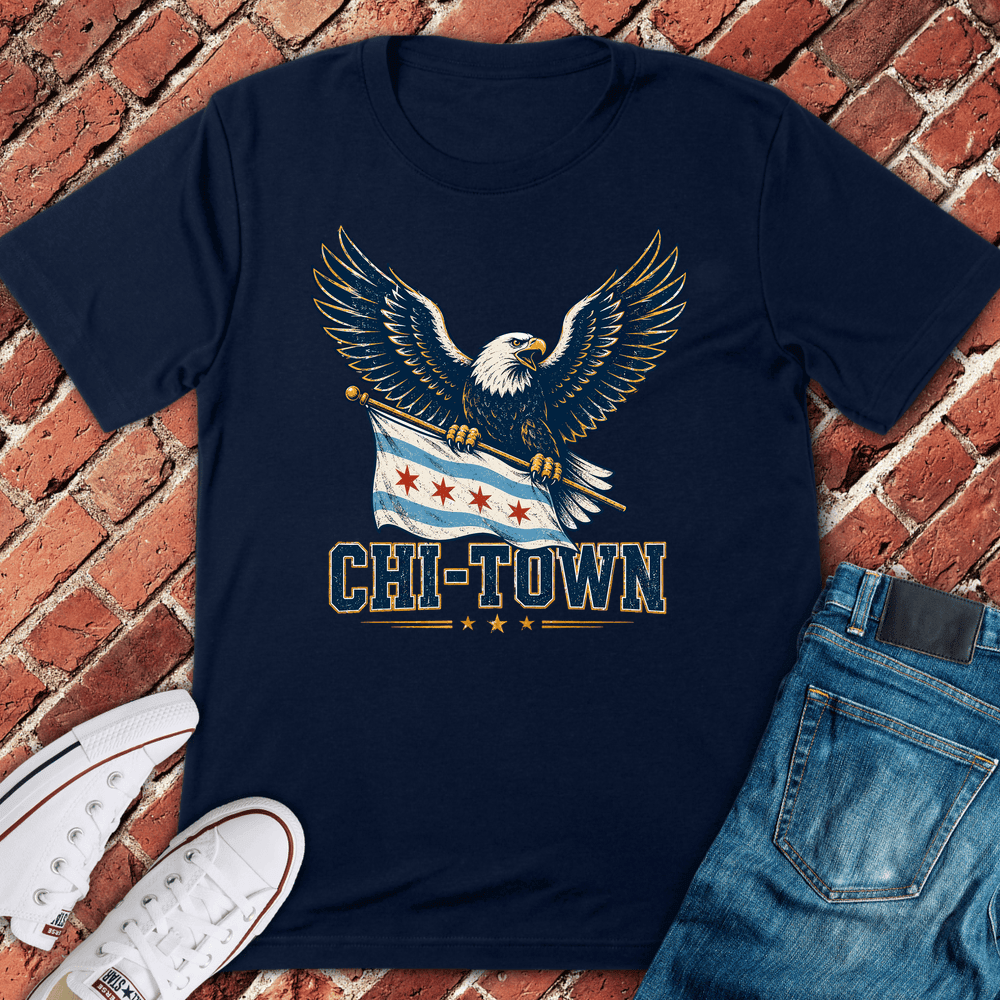 CHI Town Eagle T-Shirt Gift For Chicago Lovers - Unisex Graphic Tee
