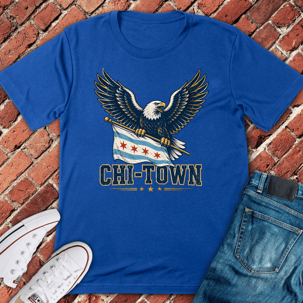 CHI Town Eagle T-Shirt Gift For Chicago Lovers - Unisex Graphic Tee