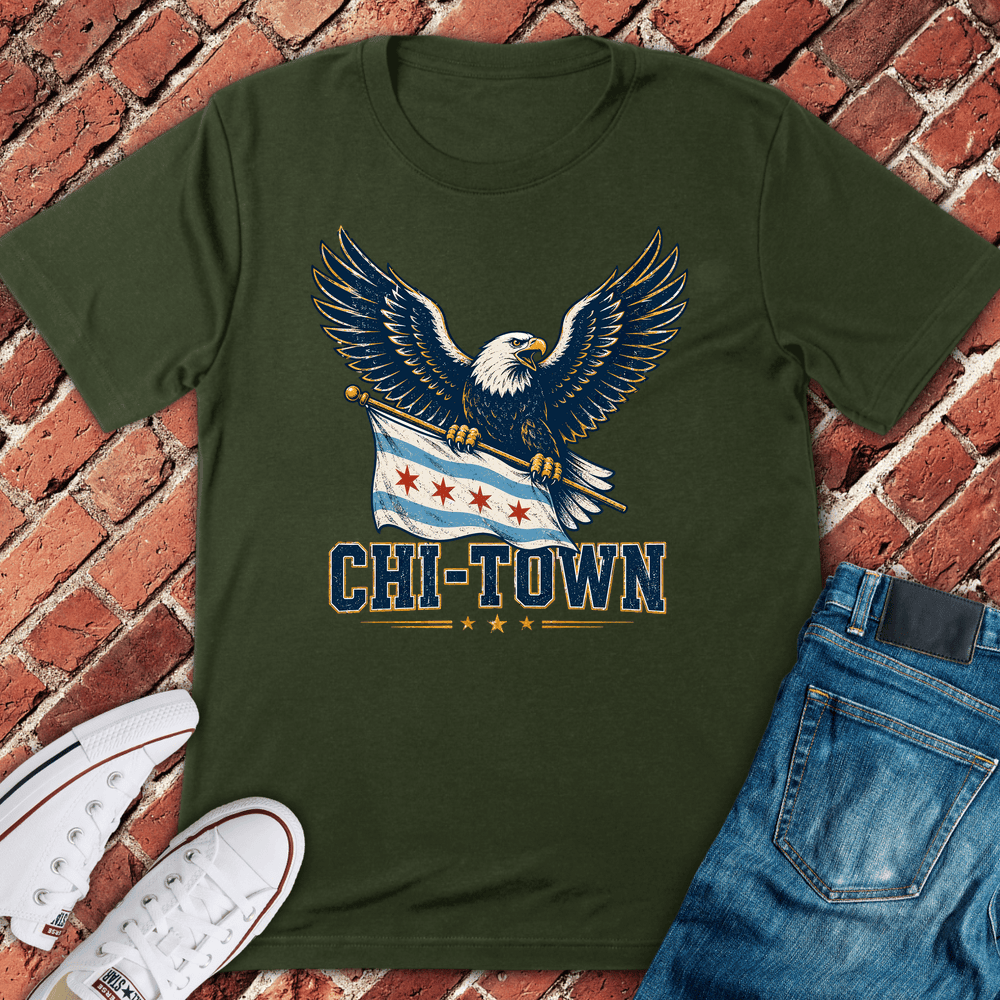 CHI Town Eagle T-Shirt Gift For Chicago Lovers - Unisex Graphic Tee