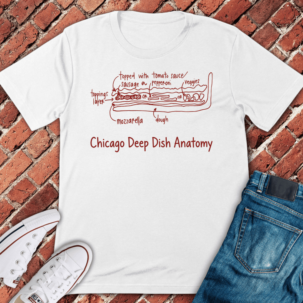 Deep Dish Anatomy T-Shirt Gift For Chicago Lovers - Unisex Graphic Tee