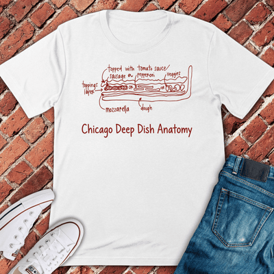 Deep Dish Anatomy T-Shirt Gift For Chicago Lovers - Unisex Graphic Tee