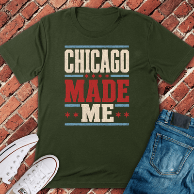 Chicago Made Me T-Shirt Gift For Chicago Lovers - Unisex Graphic Tee