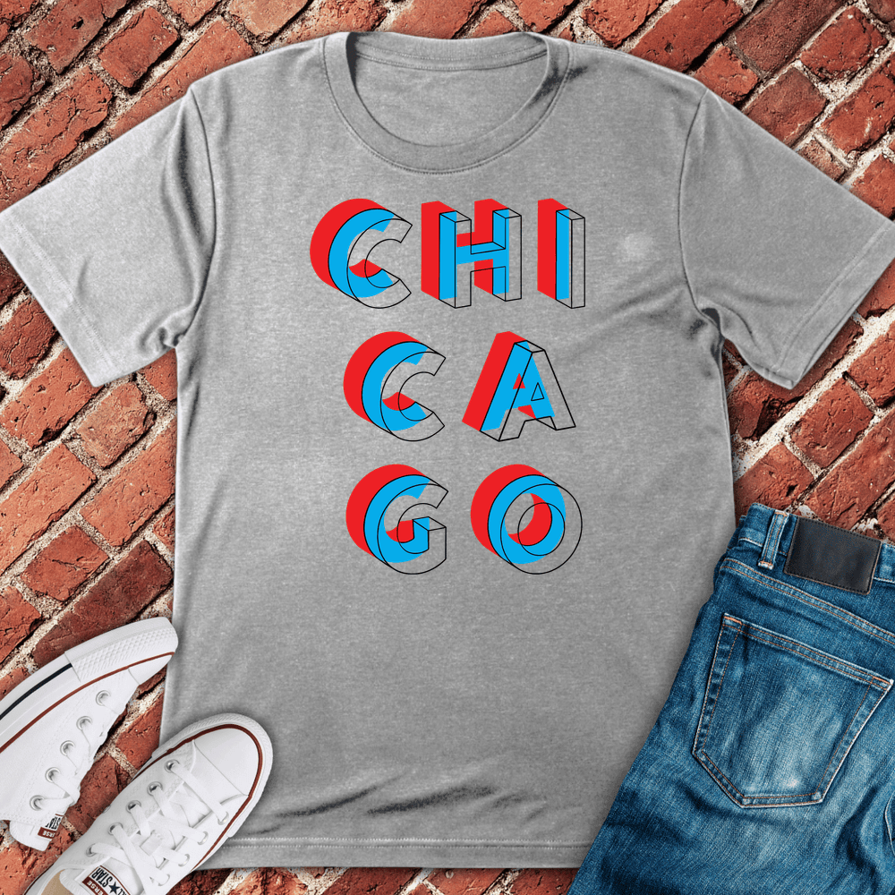 Chicago Split 3D T-Shirt Gift For Chicago Lovers - Unisex Graphic Tee
