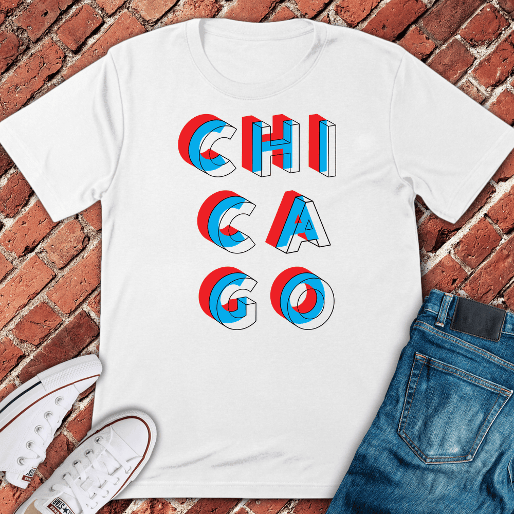Chicago Split 3D T-Shirt Gift For Chicago Lovers - Unisex Graphic Tee