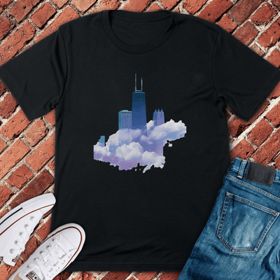 Clouds Skyline T-Shirt Gift For Chicago Lovers - Unisex Graphic Tee