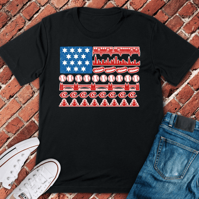 CHI Flag Icons T-Shirt Gift For Chicago Lovers - Unisex Graphic Tee