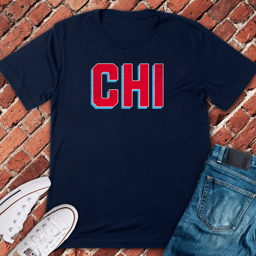 CHI Primary Initials T-Shirt Gift For Chicago Lovers - Unisex Graphic Tee