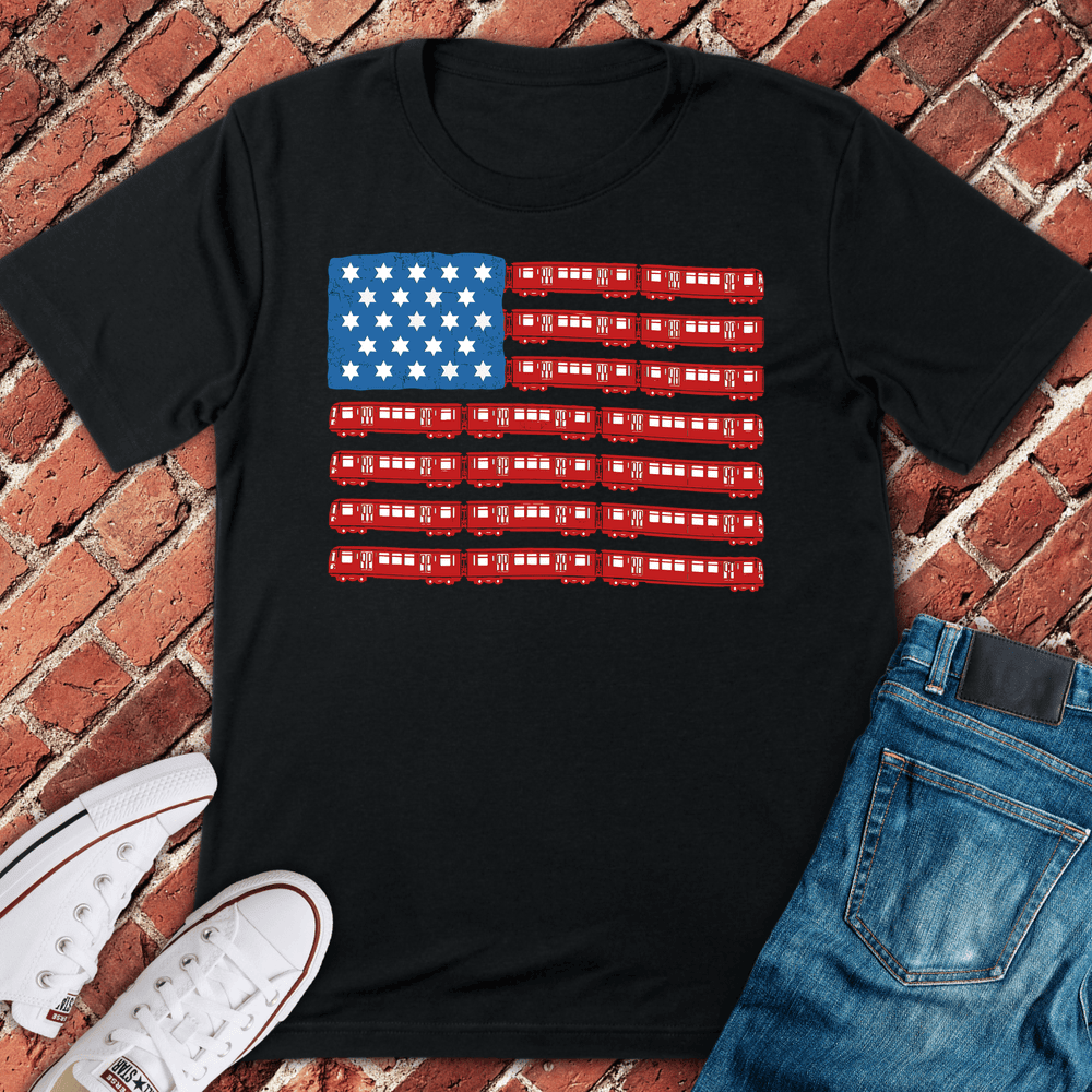 CHI Train Flag T-Shirt Gift For Chicago Lovers - Unisex Graphic Tee