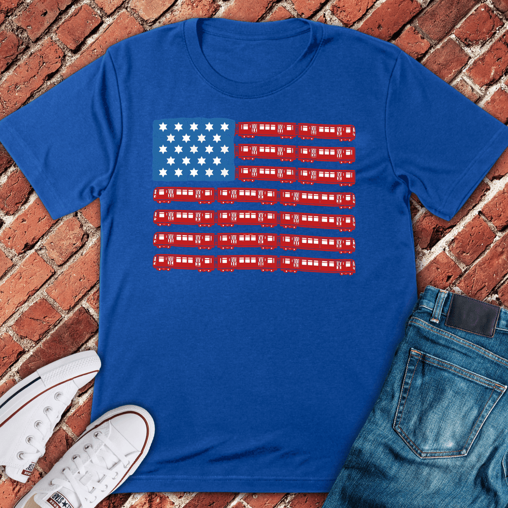 CHI Train Flag T-Shirt Gift For Chicago Lovers - Unisex Graphic Tee
