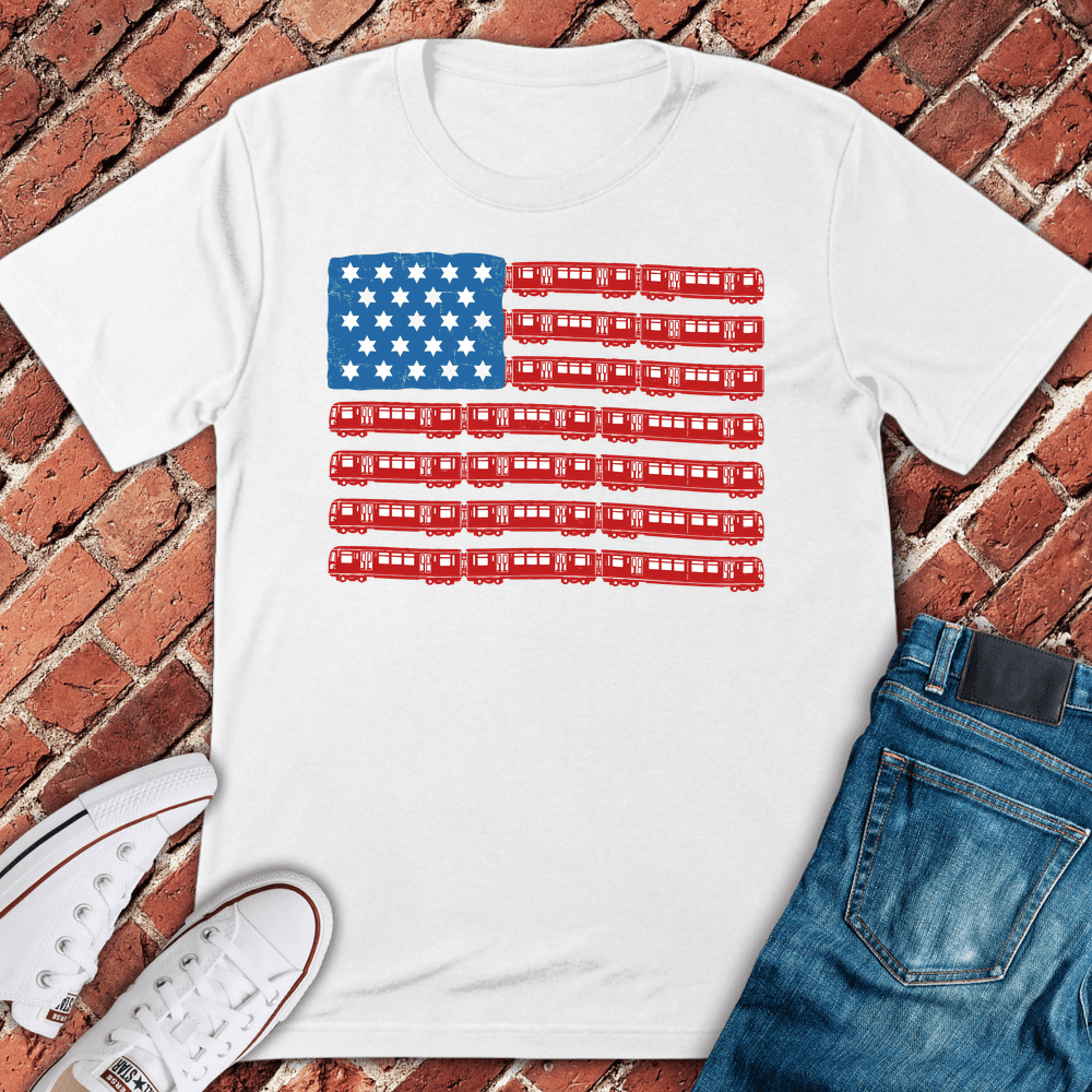 CHI Train Flag T-Shirt Gift For Chicago Lovers - Unisex Graphic Tee