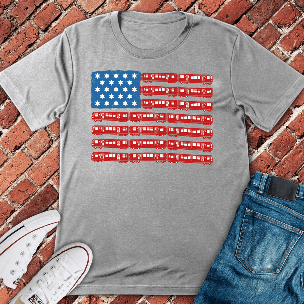 CHI Train Flag T-Shirt Gift For Chicago Lovers - Unisex Graphic Tee