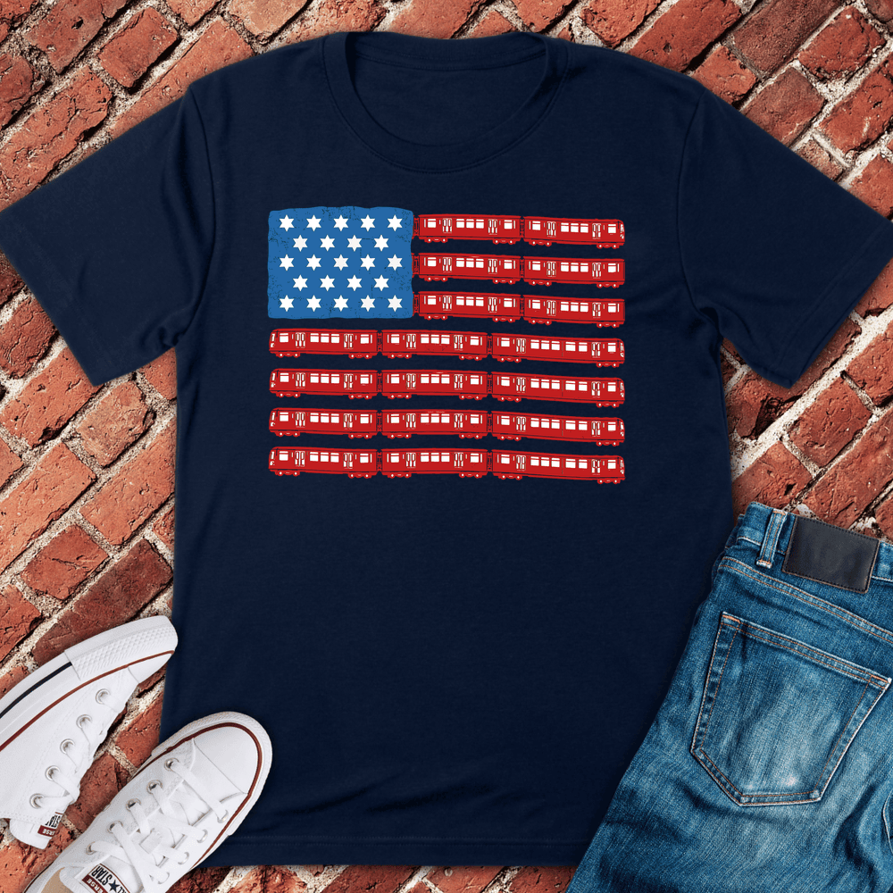CHI Train Flag T-Shirt Gift For Chicago Lovers - Unisex Graphic Tee
