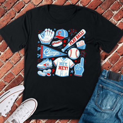 CHI Play Ball T-Shirt Gift For Chicago Lovers - Unisex Graphic Tee
