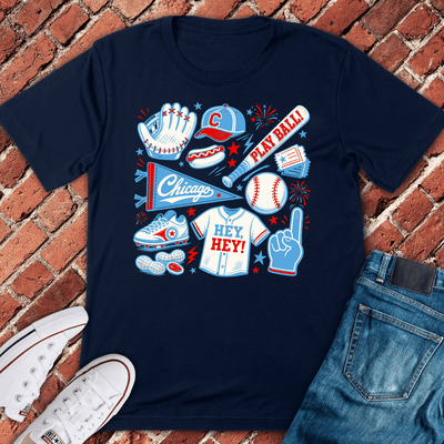 CHI Play Ball T-Shirt Gift For Chicago Lovers - Unisex Graphic Tee