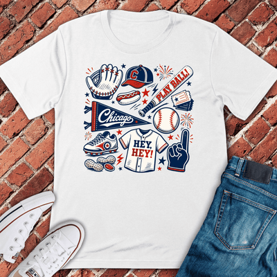 CHI Play Ball T-Shirt Gift For Chicago Lovers - Unisex Graphic Tee
