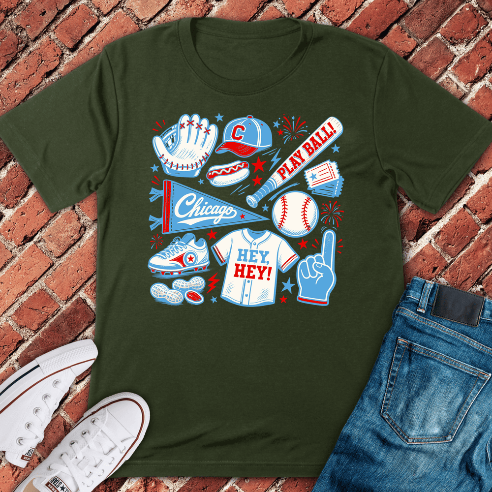 CHI Play Ball T-Shirt Gift For Chicago Lovers - Unisex Graphic Tee